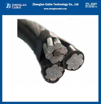 Overhead geïsoleerde kabel ABC 0,6/1KV AAC/XLPE+ACSR 2X6AWG+1X6AWG Triplex-type aluminiumgeleiders