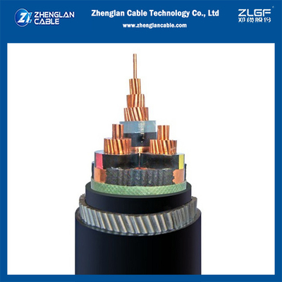 6/10KV Cu/SC/XLPE/SC/CTS/PVC/SWA/PVC 3x95mm2 Medinum Spanningskabel
