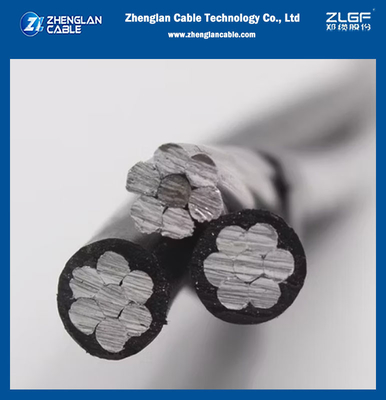 0.6/1kv Aluminium / Aluminiumlegeringsgeleider XLPE Geïsoleerd 2*1/0+1/0 AAAC AWG ABC Kabel Overhead Gebundeld Elektrische draad Service Drop Triplex