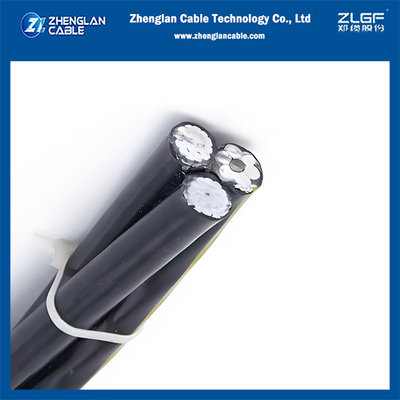 1KV ABC-kabel Triplex AAC/XLPE+ACSR/XLPE 2x2AWG+2AWG ASTM S76-474