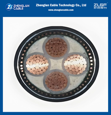4-aderige stroomkabel 95mm2 CU/AL geleider Isolatie PVC/XLPE Spanning 0.6/1kV en 1.9/3.3kV met PVC isolatie