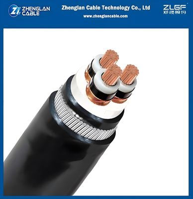 Stroomkabel 6.35/11kv 3 Kern 185mm2 CU/XLPE/CTS/PVC/SWA/PVC Kabel IEC 60502-2 koperkabel xlpe geïsoleerde staaldraad gepantserde pvc-schede