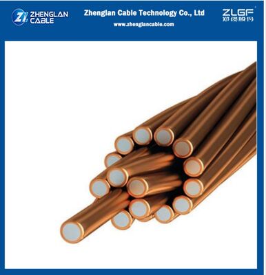 Gekoelde CCS koper beklede staaldraad beklede 40% geleidbaarheid 2AWG 7/2.59mm
