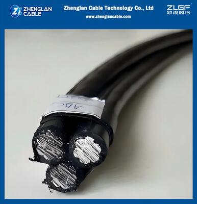 0.6/1kV Volledig Geïsoleerde Triplex ABC Kabel 2×1/0AWG+1/0AWG | AAC/XLPE + AAAC/XLPE Zelfdragende Luchtlijn Kabel