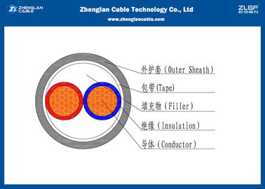 0.6/1KV laag Voltage 2 boort Machtskabel (Unarmoured) uit, pvc Geïsoleerde Kabel (CU/PVC/XLPE/LSZH/NYY/N2XY/N2XY)