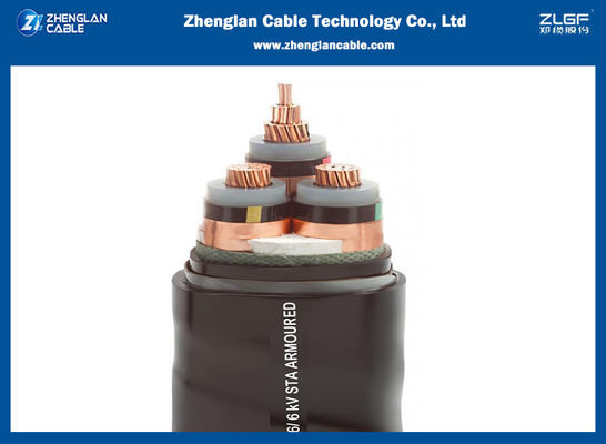 3 van de Machtskabels van het kern de Middelgrote Voltage van de het Koperdraad CU/XLPE/STA/PVC Elektro Gepantserde Kabel
